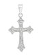 Xryseio Men's Cross with Crucified in Silver Without Chain