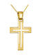 Papoulidis Jewellery Мъжки Златен Кръст 14 Карата Двулицев Без Верижка