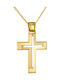 Papoulidis Jewellery Мъжки Златен Кръст 14 Карата Двулицев Без Верижка