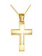 Papoulidis Jewellery Мъжки Златен Кръст 14 Карата Двулицев Без Верижка