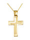 Papoulidis Jewellery Мъжки Златен Кръст 14 Карата Двулицев Без Верижка