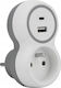 Plastrol Power Strip 1 Socket USB-A USB-C Charging Ports White