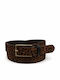 Wide Leather Women's Belt Brown