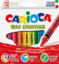 Carioca Wax Crayons Σετ Κηρομπογιές με 12 Χρώματα