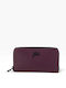 Large Leather Women's Card Wallet Magenta