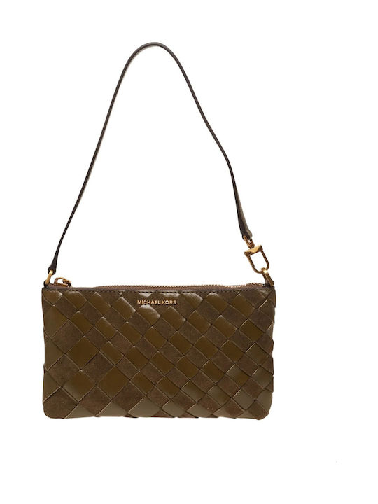 Wristlet Дамско Портмоне Естествена Кожа Каки