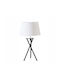 Boltze Metal Table Lamp for E27 Fitting with White Shade and Black Base