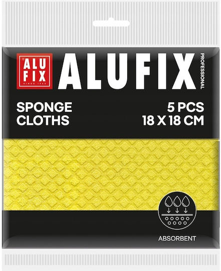 Alufix Гумени кърпи за Обща Употреба Жълти 18x18см 5бр