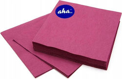 Aha Napkin 3-Ply Burgundy 33x33cm pcs