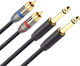 Mozos Kabel 6,3mm Stecker - 2x RCA-Stecker 3m MCABLE-2JT2R