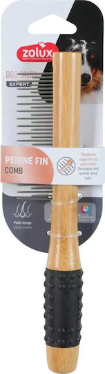Zolux Brown Comb for Long-Haired Dogs for Coat Grooming