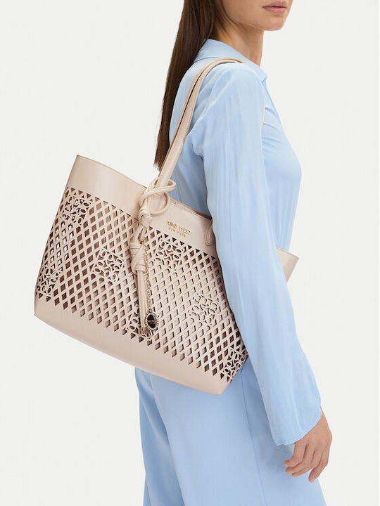 Leather Women's Handbag Shoulder Beige