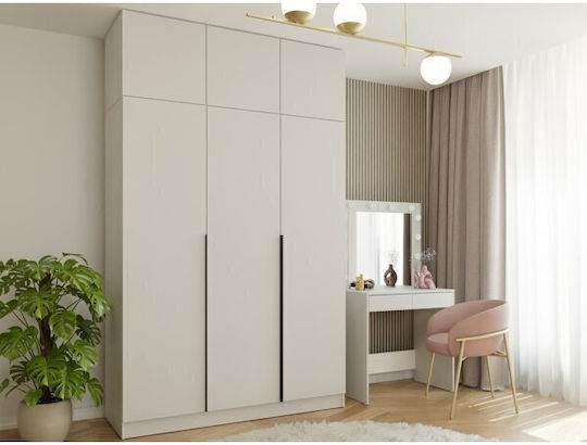 Mandeville 398 Τρίφυλλη Ντουλάπα με Καθρέπτη 150x56x201cm Μαύρο Mandeville 398 Τρίφυλλη Ντουλάπα με Καθρέπτη 150x56x201cm Μαύρο
