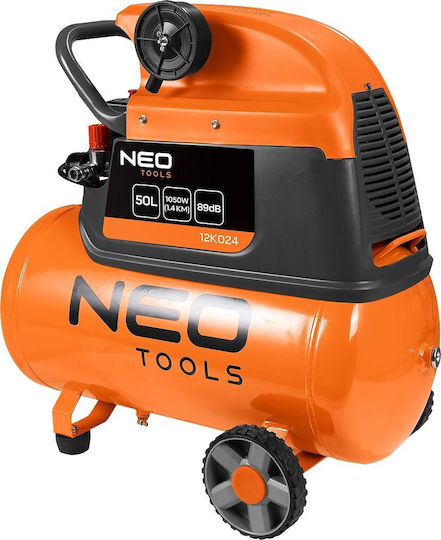 Neo Tools Μονοφασικό Κομπρεσέρ Αέρος 89dB με Αεροφυλάκιο 50lt