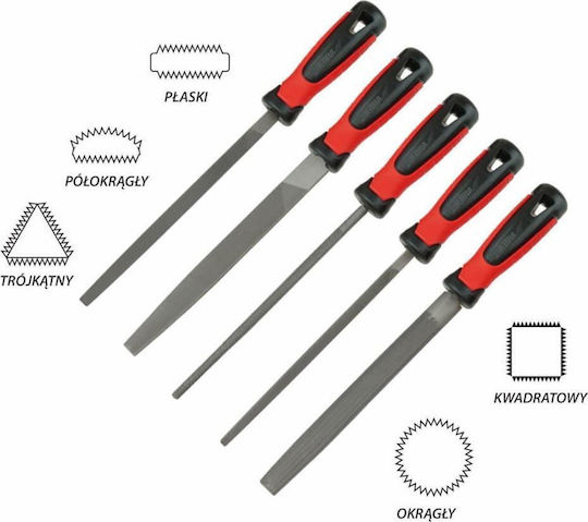 Dedra 06C007 Комплект Файли С Ръкохватка 5 Бройки