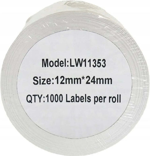 Dymo 11353 1000 Самозалепващи се Етикети На Ролка За Принтер За Етикети 13x25mm