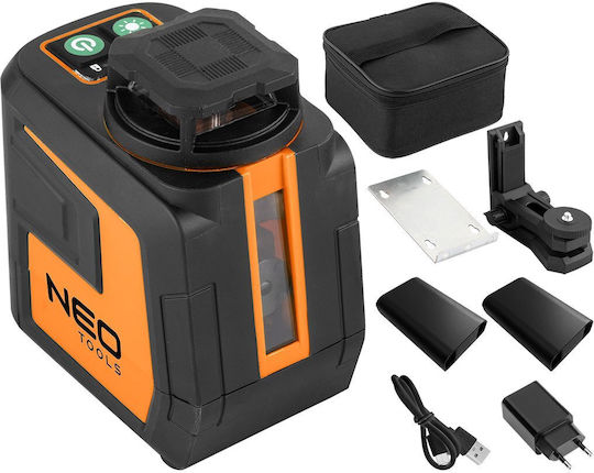 Neo Tools Линейeн Лазерен Нивелир със Зелен Лъч 3.7V с Работен Обхват 20m