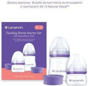 Lansinoh Set Plastic Baby Bottles NaturalWave Anti-colic with Silicone Teat 60ml