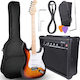Elektrische Gitarre ST Style mit HH Tonabnehmer-Anordnung Schwarze mit E-Gitarren