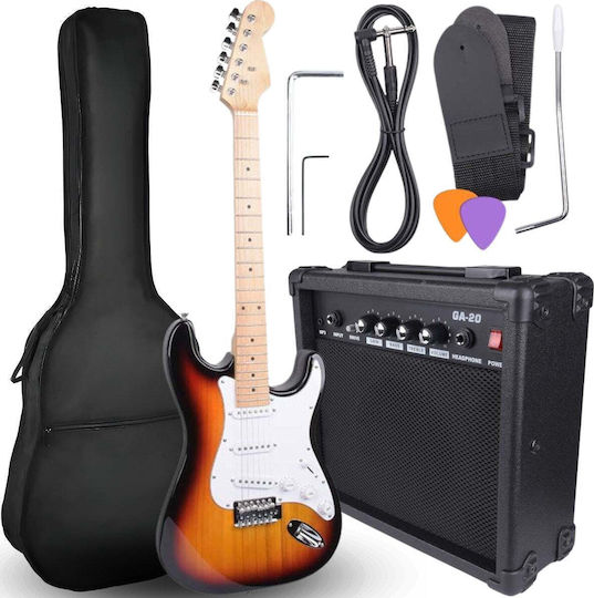 Elektrische Gitarre ST Style mit HH Tonabnehmer-Anordnung Schwarze mit E-Gitarren