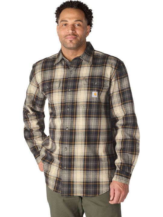 Carhartt Cămașă Flanelată Mânecă Lungă Cu Linie Lată Carou Verde Carhartt Cămașă Flanelată Mânecă Lungă Cu Linie Lată Carou Verde