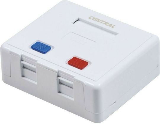 Central Mini Wall-Mounted Double Network Socket Utp Cat5e Blister Pack 01-60-188/m