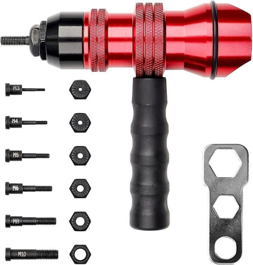 Thread Riveter Drill M3-m10 – Professional Accessory 6 Heads Auxiliary Handle Carrying Case Tool DIY Projects