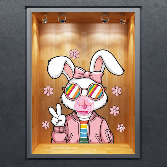 Easter Display Shop Window Sticker The Bunny The Bubble 130x110cm