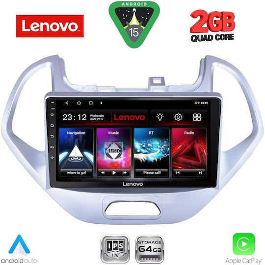 Lenovo Car Audio System for Ford Ka 2017-2024 Bluetooth USB WiFi GPS Apple CarPlay Android Auto with 9" Touch Screen