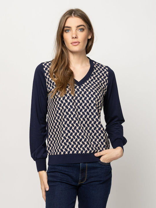 Heavy Tools Women's Long Sleeve Blue Blouse