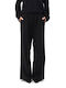 Women's Pantaloons with Rubber Band in Loose Fit Black