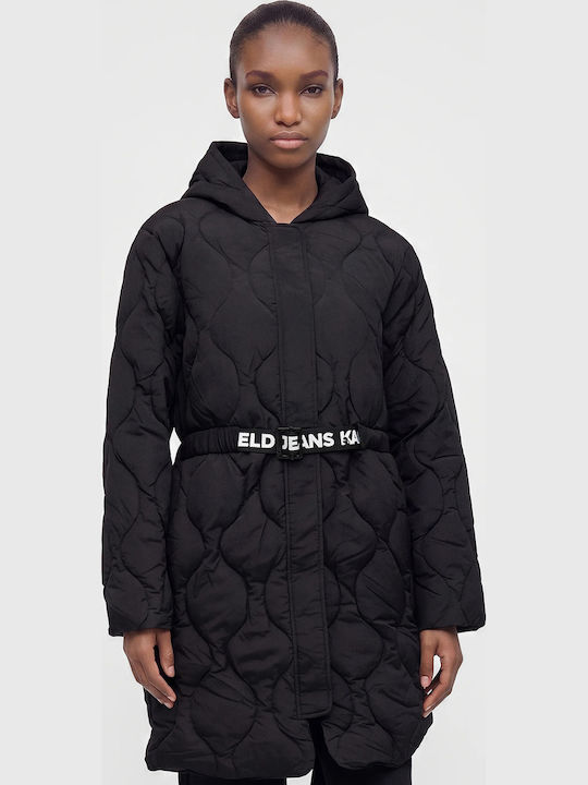 Long Women's Jacket for Winter Black