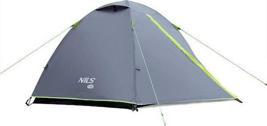 Nils Explorer Campingzelt Iglu Grau mit Doppeltuch 3 Jahreszeiten Für 3 Personen 270x150x110cm
