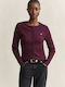 Women's Knitted Cardigan with Buttons Burgundy