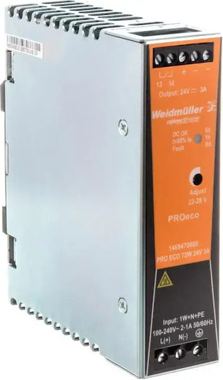 Weidmuller 1469470000 Laboratory Power Supply with 1 Channel 24V 3A and Maximum Power 72W
