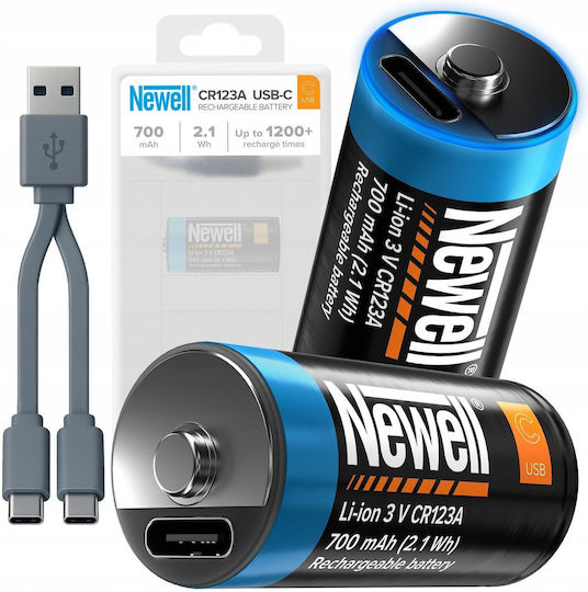 Newell Wiederaufladbare Batterien CR123A 700mAh 3V 2 Stück