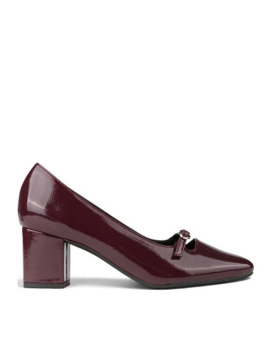 Pantofi cu toc Burgundy