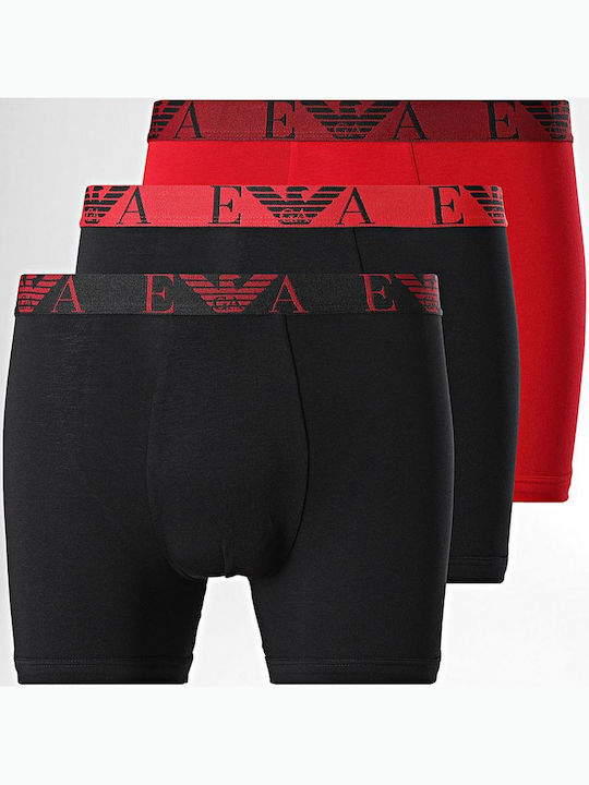 Herren Boxershorts Black-Cherry-Schwarz 3er Pack