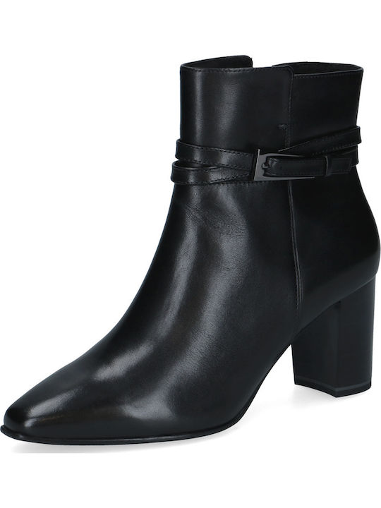 Caprice Leather Women's Ankle Boots Black