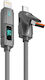 LED USB към Type-C / Lightning Кабел Сив 1м 36144