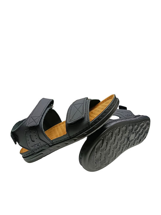 Leder Herrensandalen in Schwarz Farbe