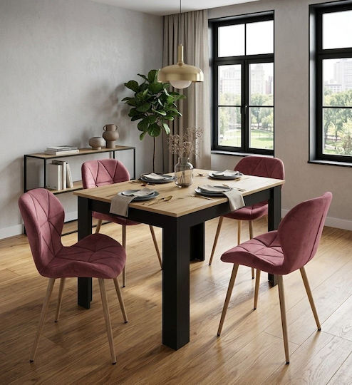 Velvet Dining Chair Dark Pink 52x47x46cm