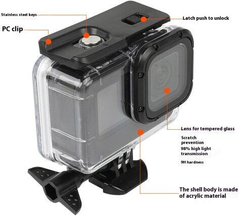 Waterproof Case Diving Up to 50 Meters Action Camera GoPro Hero 13 10 9
