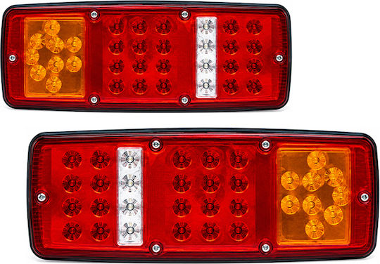 LED Трейлърни Задни Светлини 2 Бр 12v 28x11 Cm Стоп Индикатор Заден Ход
