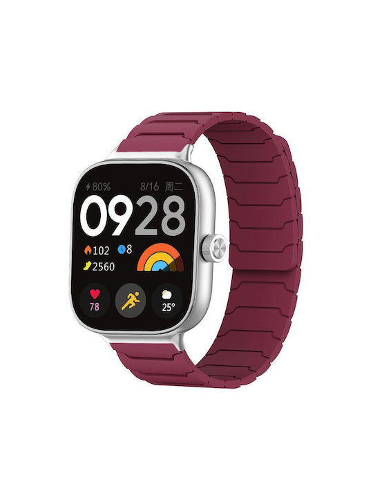 Xiaomi Band 10 Pro/9 Pro Redmi Watch 6 5 4 Xdfind Magnetic Silicone Watch Band Wine Red