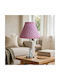Crystal Table Lamp for E27 Fitting with Pink Shade and Silver Base