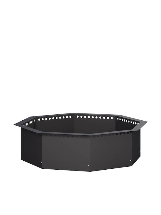 vidaXL Șemineu de Exterior Metalic Negru 80x80x...