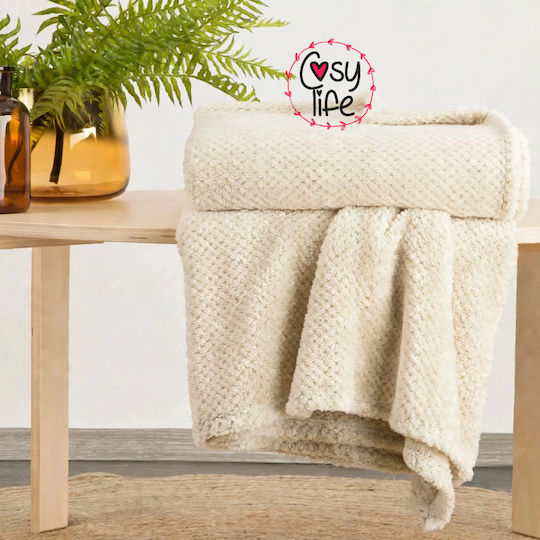 Samtige Decke Moni 160x220cm Beige