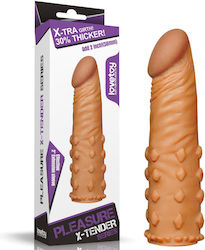 Extensie realistă de penis Lovetoy 18x4.1cm Culoare Maro Culoarea pielii