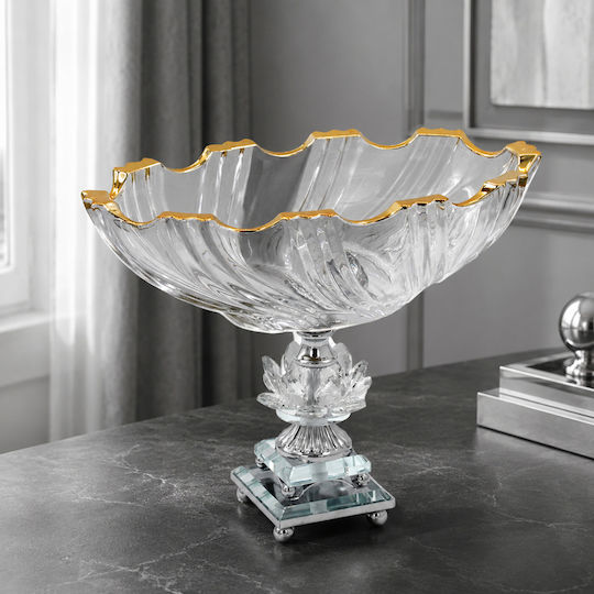 Keskor Keskor Dekorative Schale Glas Silber 30x16x25cm